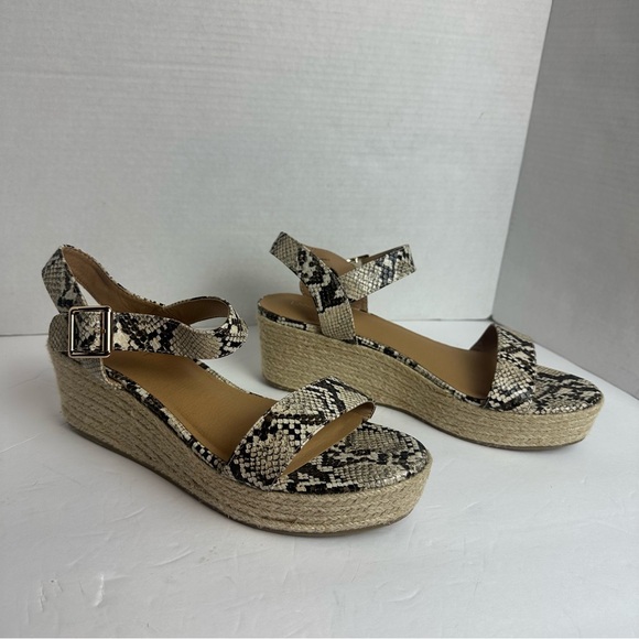 Lane Bryant Espadrille Snakeskin Wedges Strappy Sandals Womens Size 11 W​ide - Picture 6 of 13